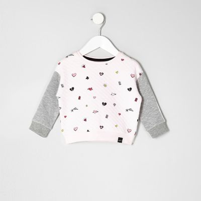 Mini girls pink doodle sweatshirt